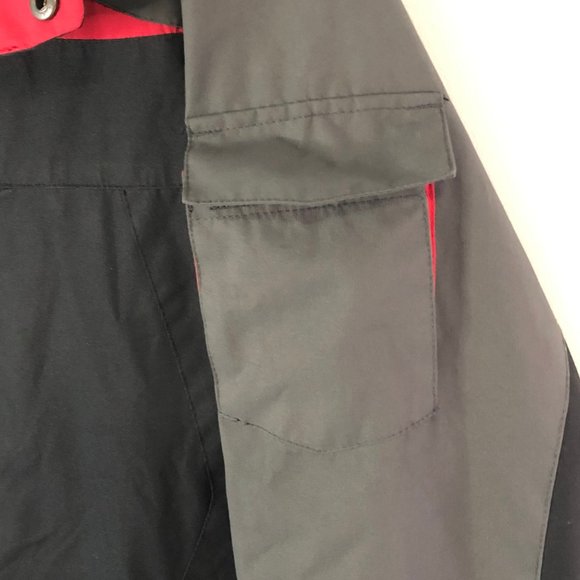 Lanesboro Gray Black Red Hood Zip Sport Jacket M - Picture 6 of 8